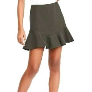 Banana Republic Flounce Hem Mini Dark Skirt Gray